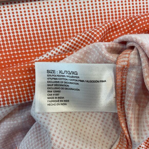 Greg Norman Polo Shirt Mens XL Orange Stripe Short Sleeves Collar Golf Shark - Picture 9 of 10